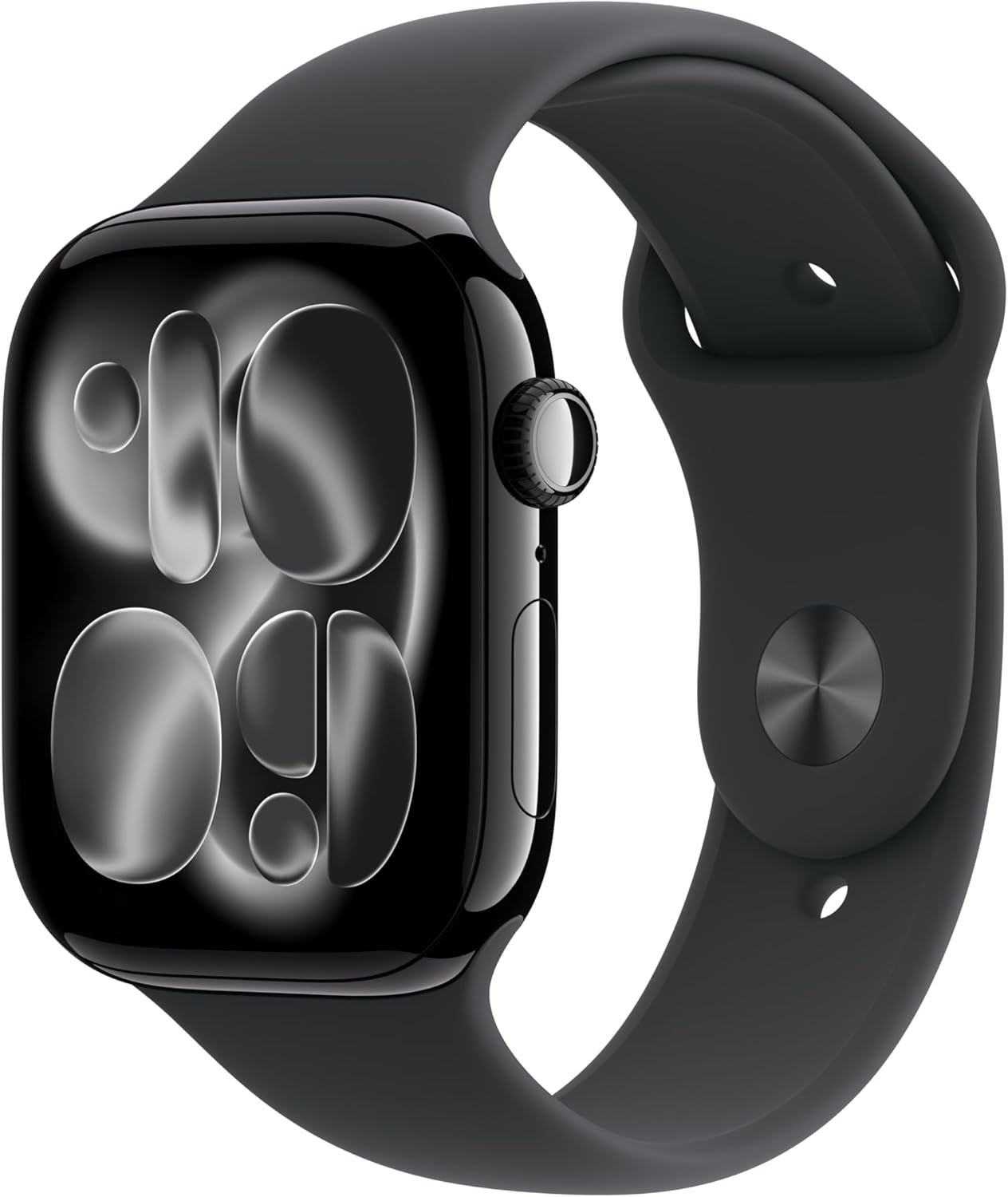 Apple Watch Series 11 [GPS 46mm] Smartwatch with Jet Black Aluminum Case with Black Sport Band - M/L. Sleep Score, Fitness Tracker, Health Monitoring, Always-On Display, Water Resistant<br>